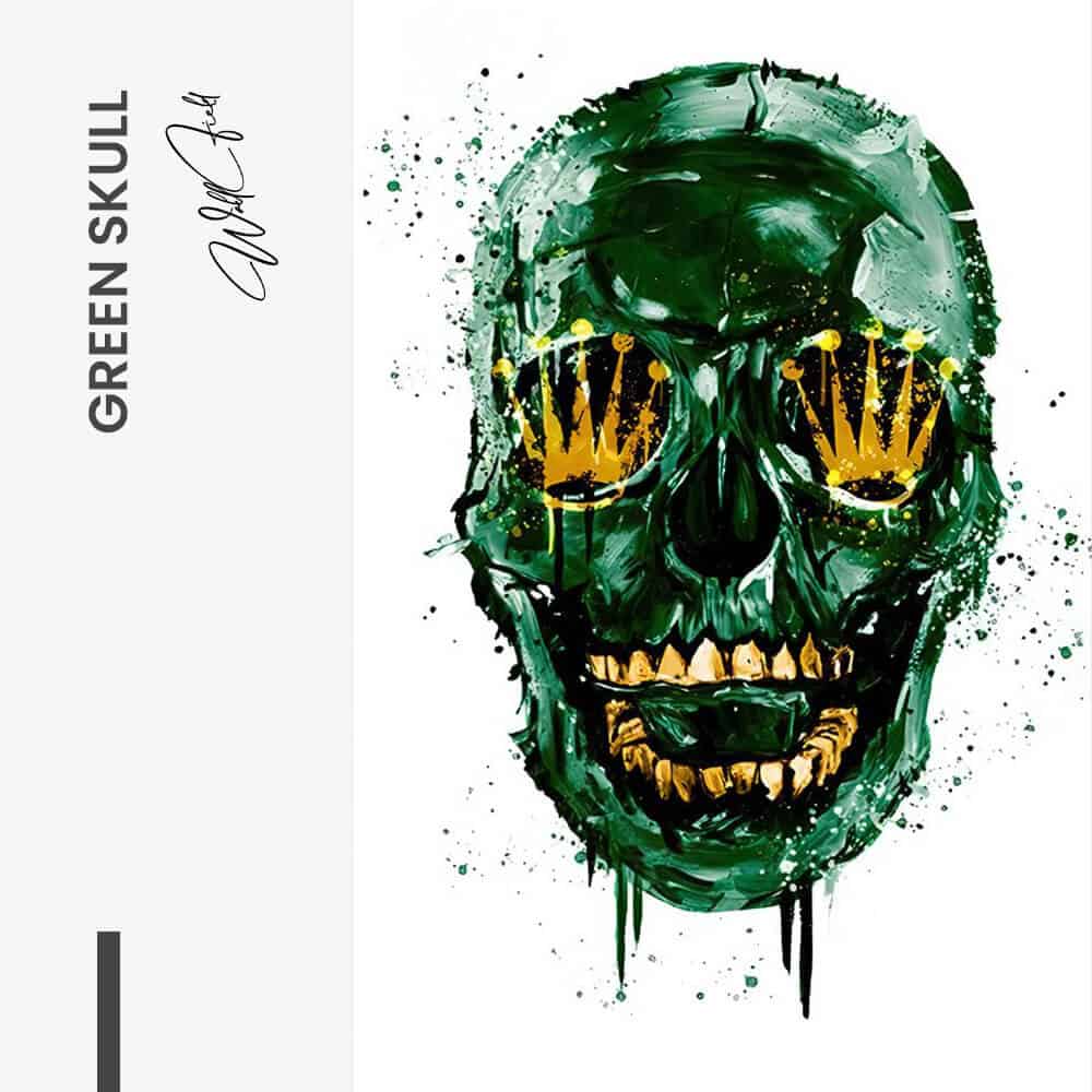 Green Skull - Glass