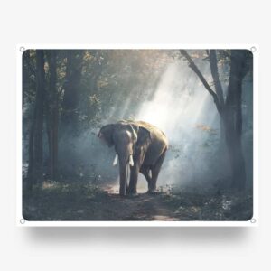 Elephant in the Jungle - tuinposter