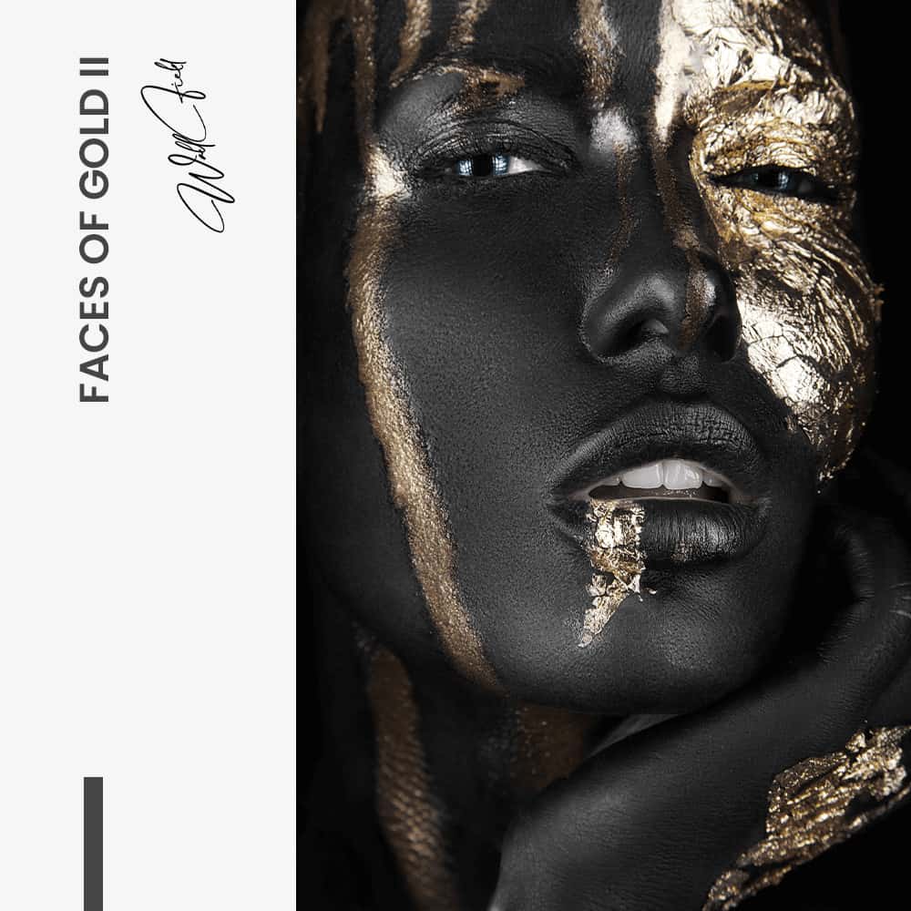 Face of Gold II - Muurcirkel Dibond