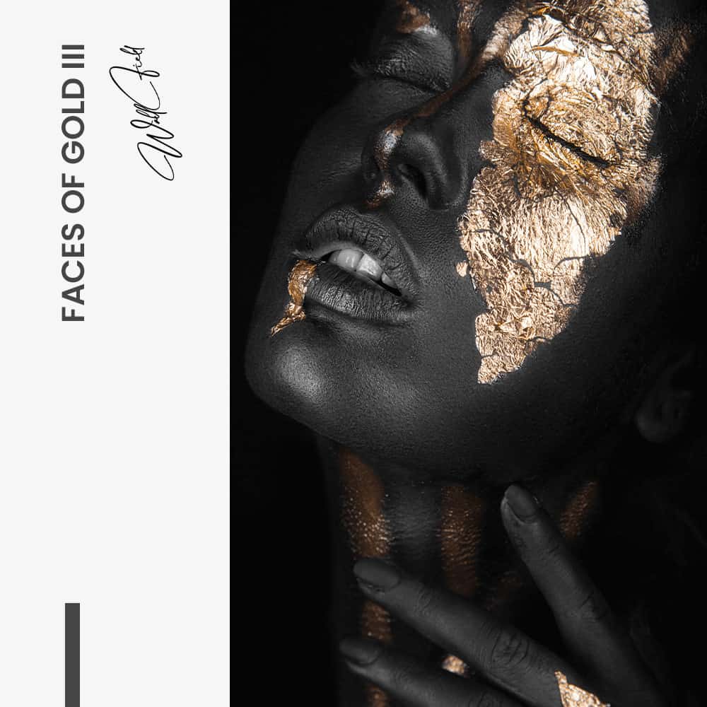 Face of Gold III - Muurcirkel Glass