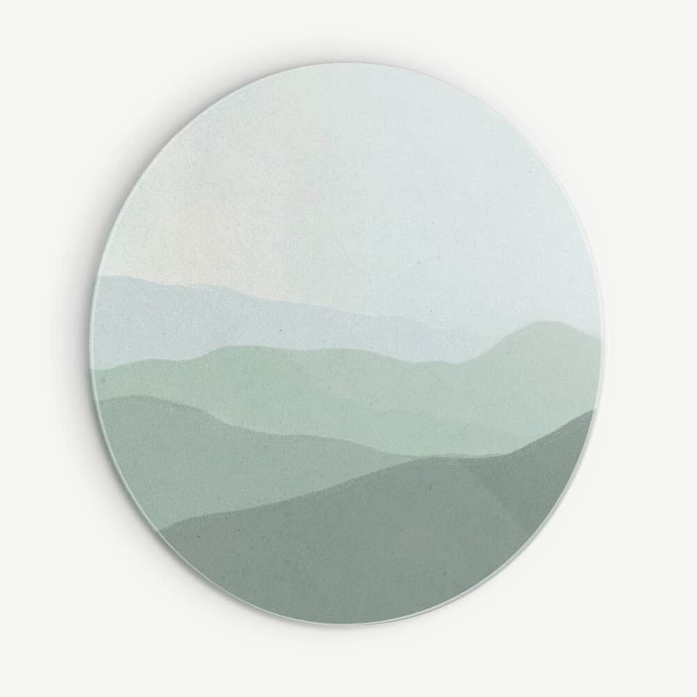 Green Hills - Muurcirkel Dibond