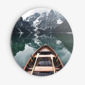 Mountain Lake - Muurcirkel Dibond