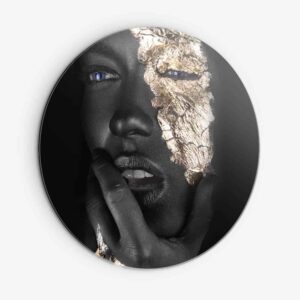 Face of Gold I - Muurcirkel Dibond