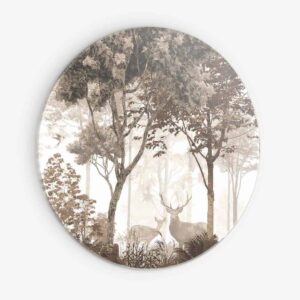 Vintage Forrest - Muurcirkel Dibond