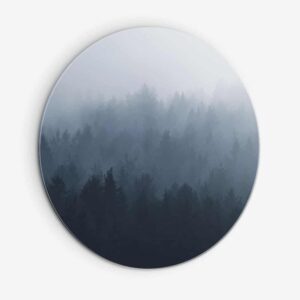 Misty Forrest - Muurcirkel Dibond