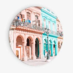 Colorful Cuba - Muurcirkel Dibond