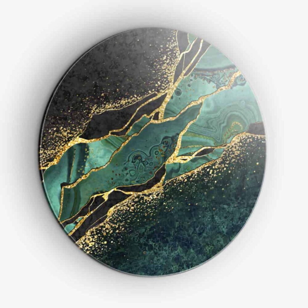 Green Gemstone - Muurcirkel Dibond