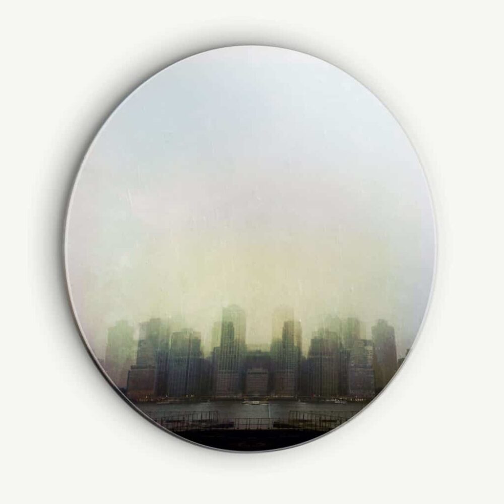 Delusional City - Muurcirkel Dibond
