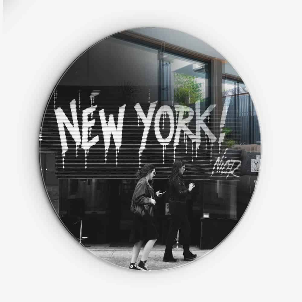 New York II - Muurcirkel Glass