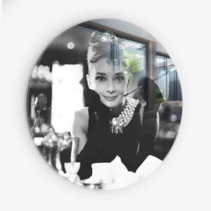 Audrey Hepburn - Muurcirkel Glass