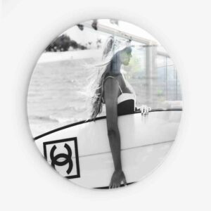 Surf Babe - Muurcirkel Glass