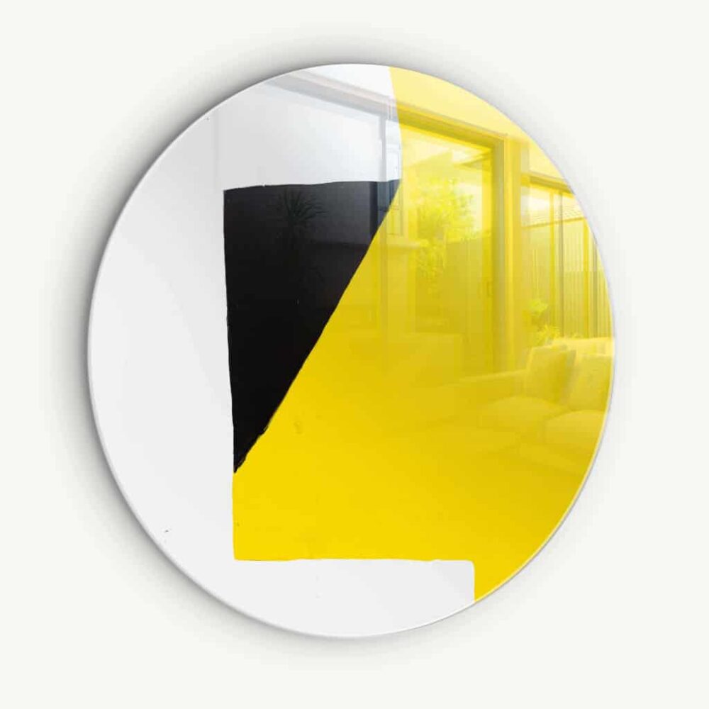 Yellow Symbol - Muurcirkel Glass