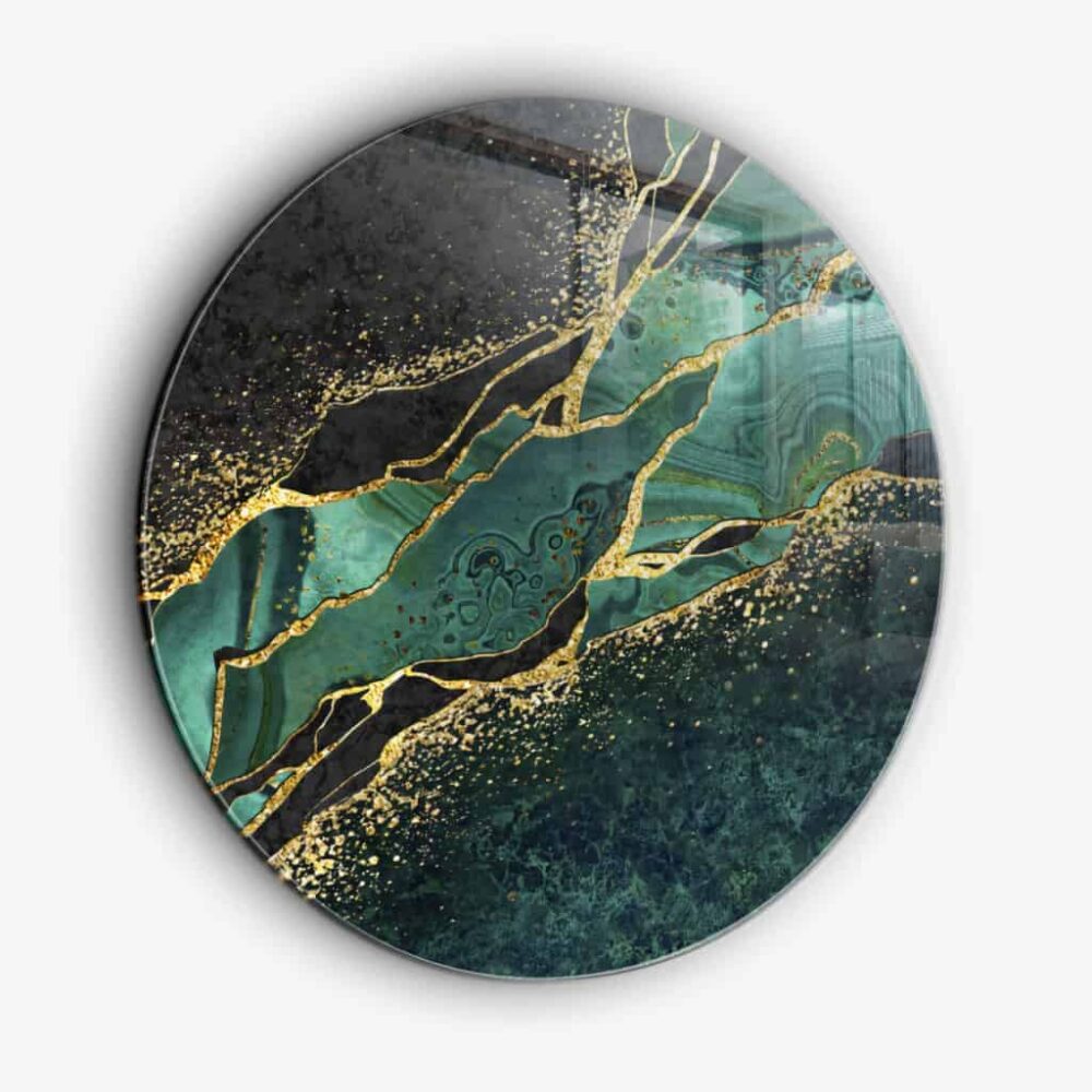 Green Gemstone - Muurcirkel Glass
