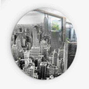 Manhattan - Muurcirkel Glass