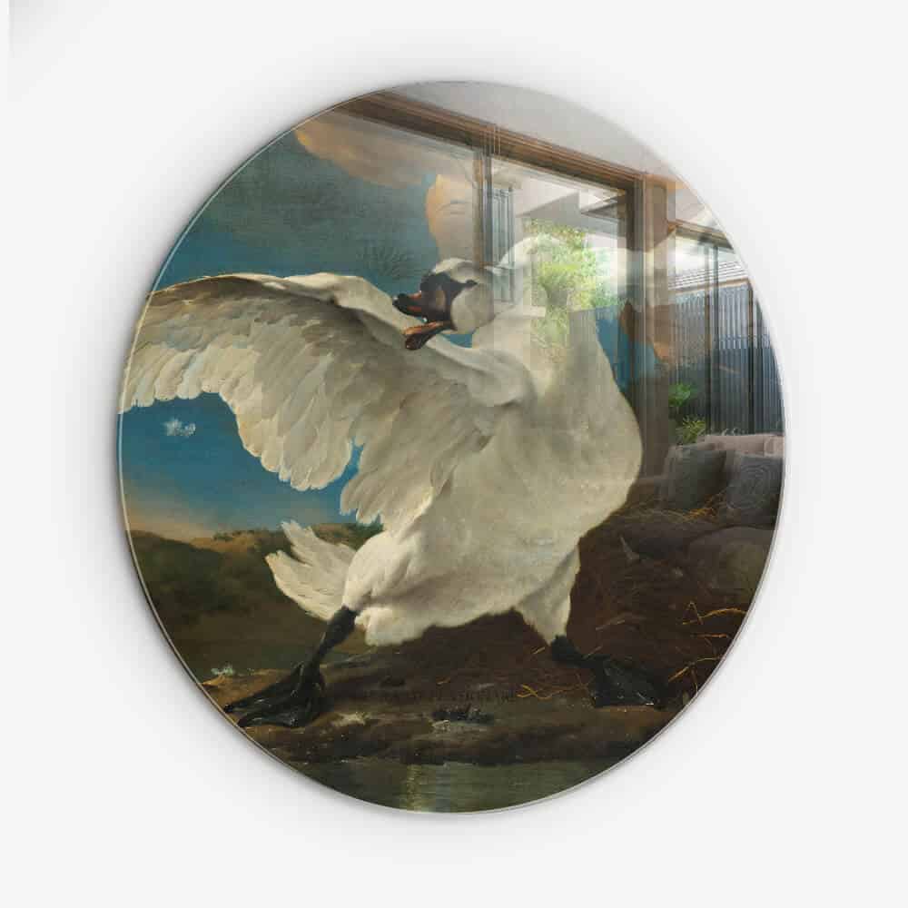 De Bedreigde Zwaan - Muurcirkel Glass