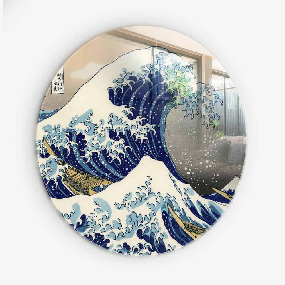 Great Wave - Muurcirkel Glass