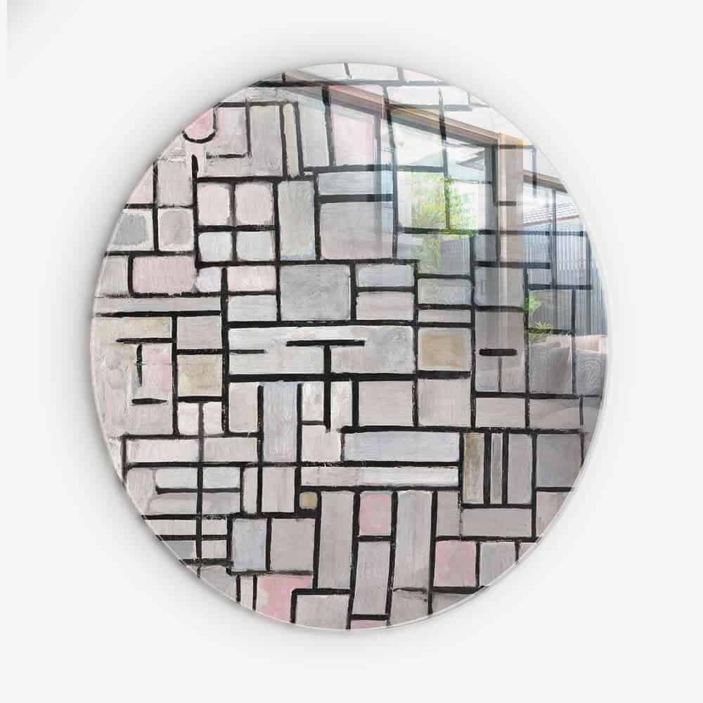 Piet Mondriaan IV - Muurcirkel Glass