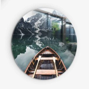 Mountain Lake - Muurcirkel Glass