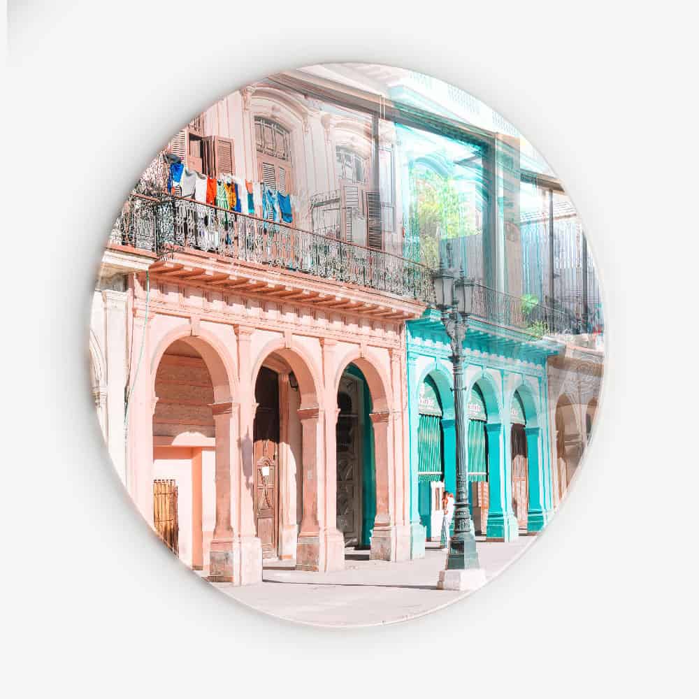 Colorful Cuba - Muurcirkel Glass