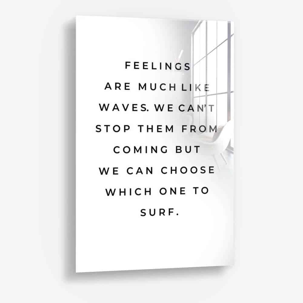 feelings quote zwart op wit schilderij