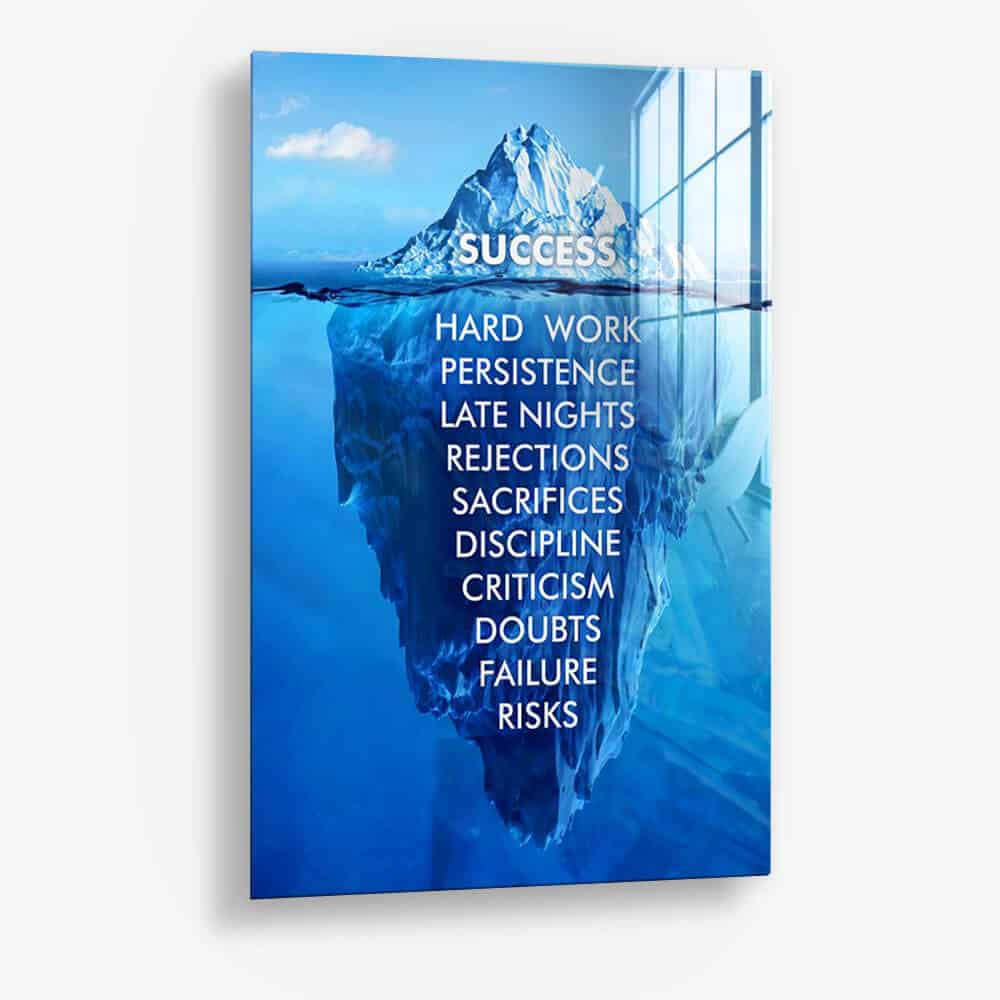 iceberg succes quote schilderij