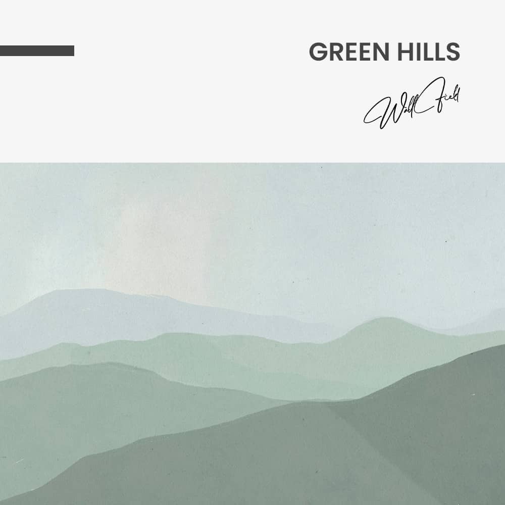 Green Hills - Muurcirkel Dibond