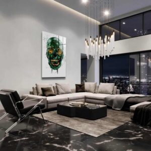 Green Skull - Glass