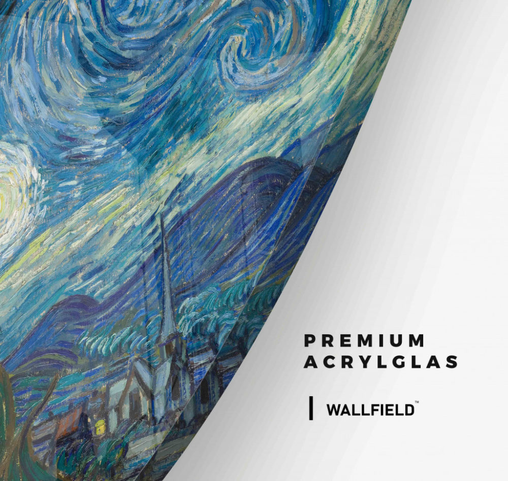 Van Gogh Starry Night - Muurcirkel Glass