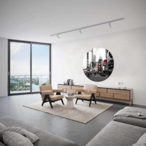 New York III - Muurcirkel Glass