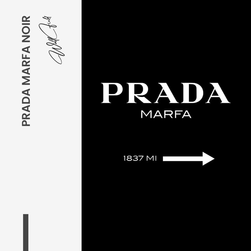 Prada Marfa Noir - Muurcirkel Dibond