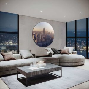 The City that never Sleeps - Muurcirkel Dibond