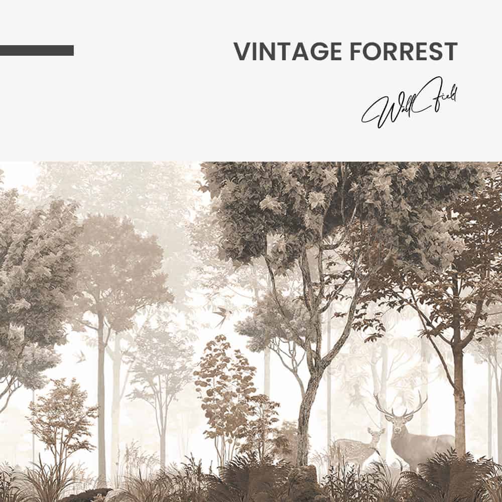 Vintage Forrest - Muurcirkel Dibond