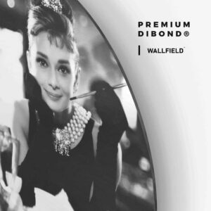 Audrey Hepburn - Muurcirkel Dibond