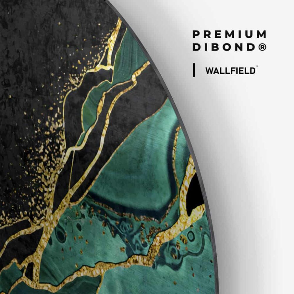 Green Gemstone - Muurcirkel Dibond