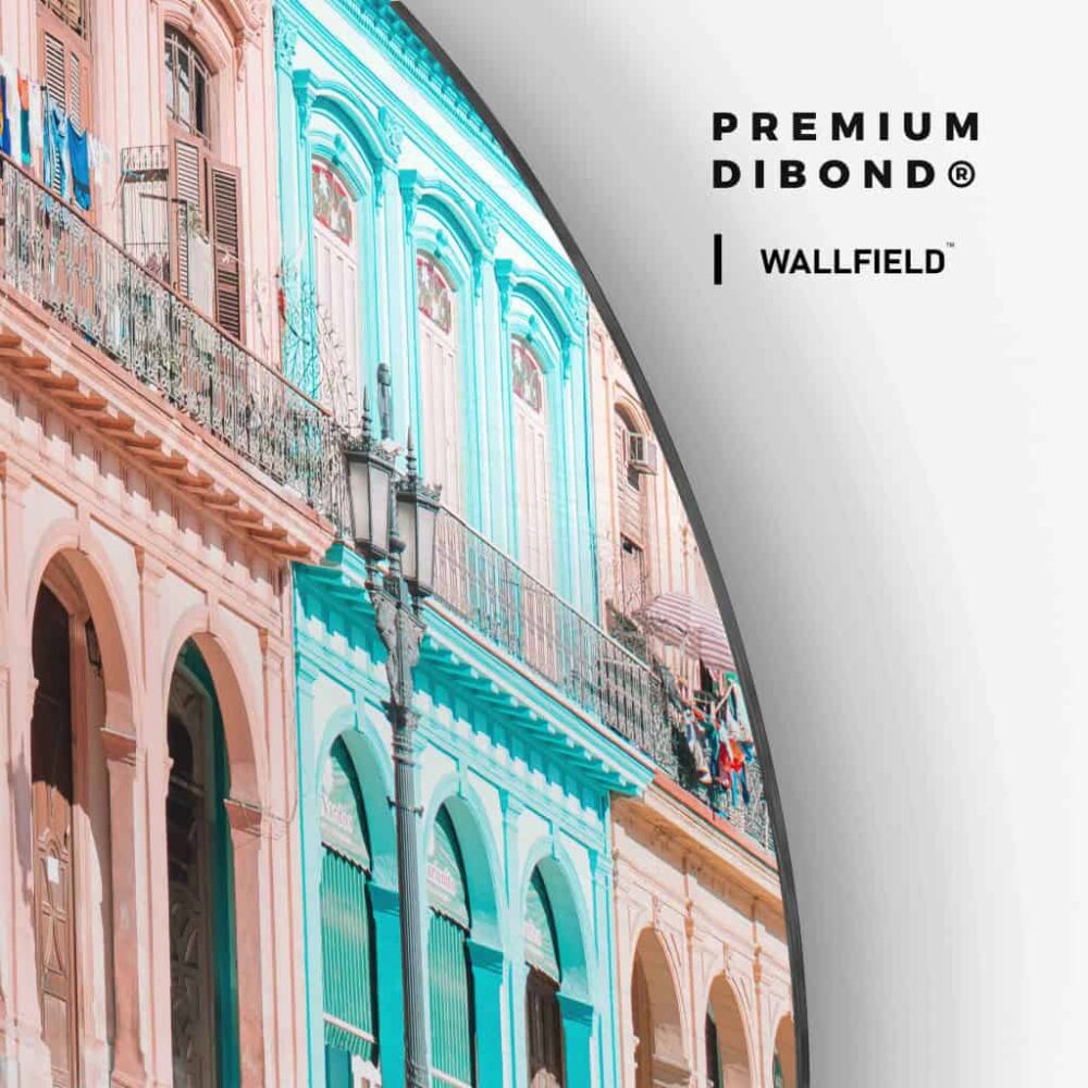 Colorful Cuba - Muurcirkel Dibond