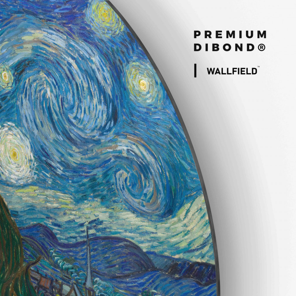 Van Gogh Starry Night - Muurcirkel Dibond