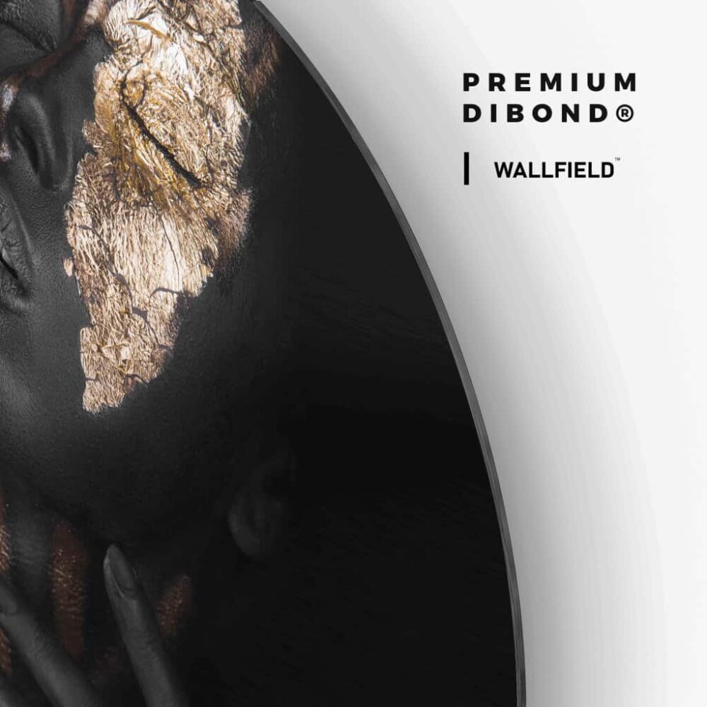 Face of Gold III - Muurcirkel Dibond