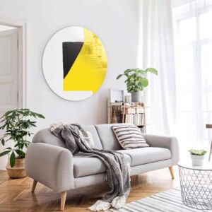 Yellow Symbol - Muurcirkel Glass