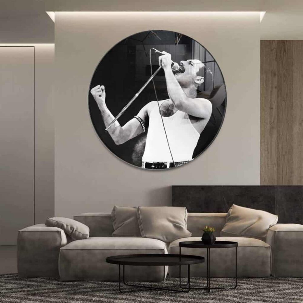 Freddie Mercury - Muurcirkel Glass