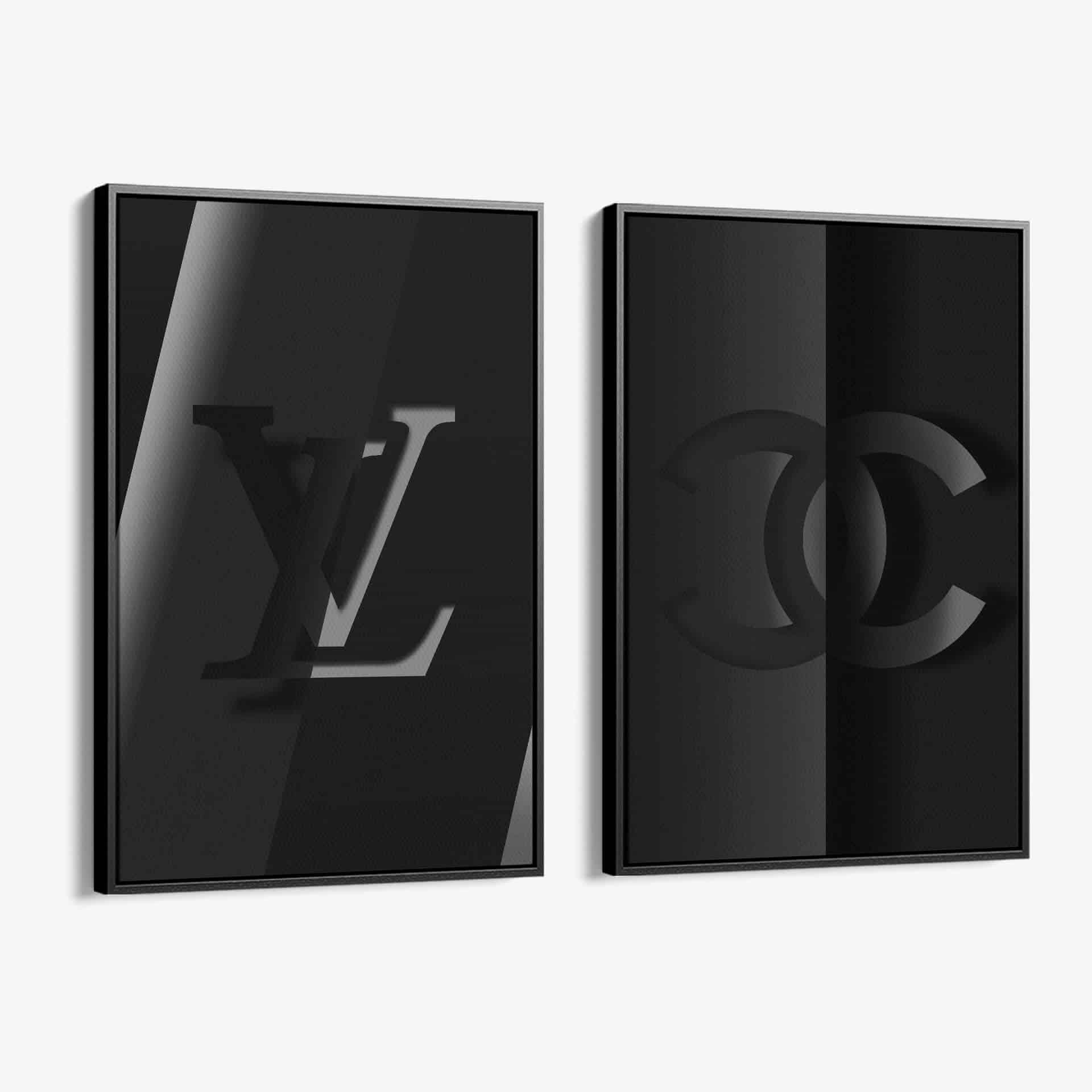 louis vuitton coco chanel logo zwart schilderij