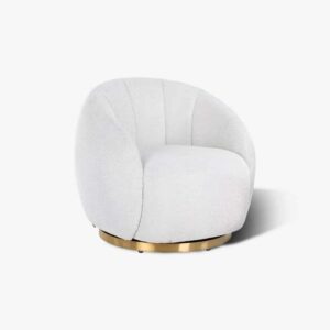 Draaifauteuil Jago White Bouclé