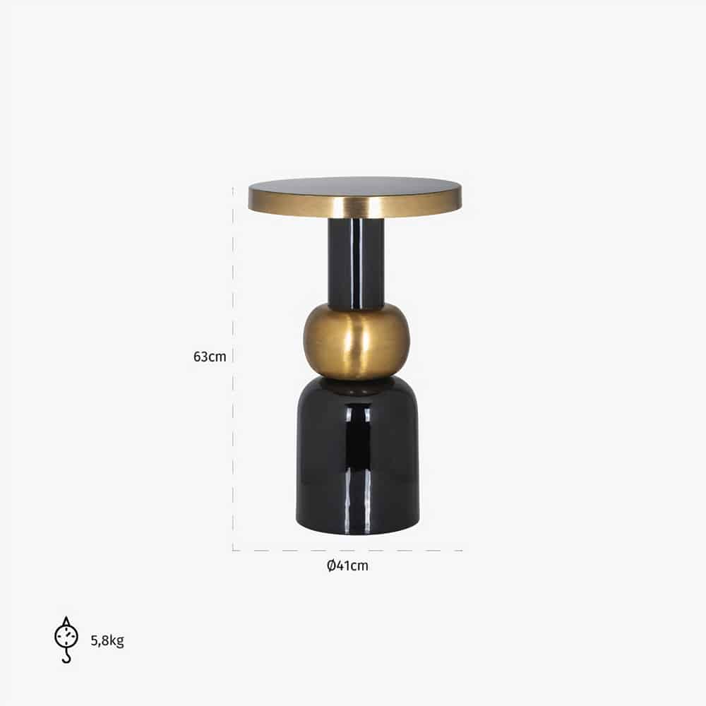 Bijzettafel Mose 41Ø (Black)