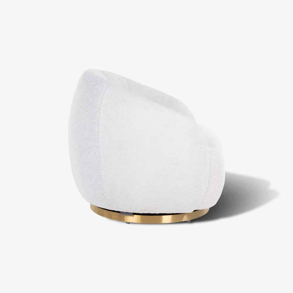 Draaifauteuil Jago White Bouclé