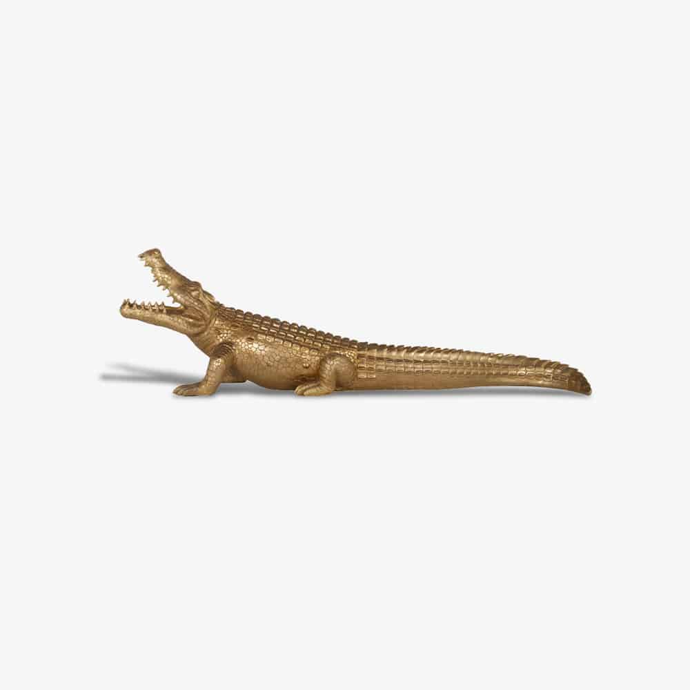 Krokodil deco object medium (Gold)