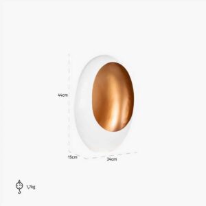 Kandelaar Silas ivoor goud medium (Ivoor)