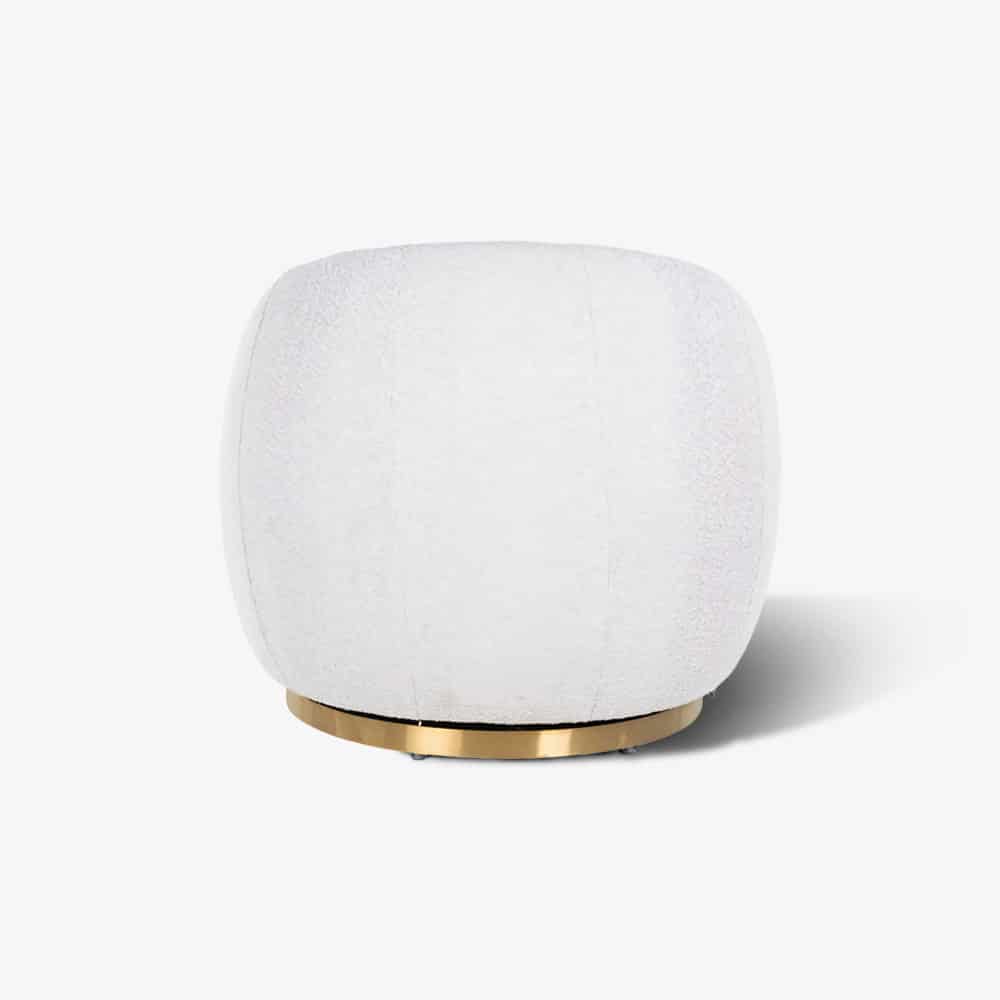 Draaifauteuil Jago White Bouclé