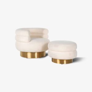 Draaifauteuil Fayah White teddy