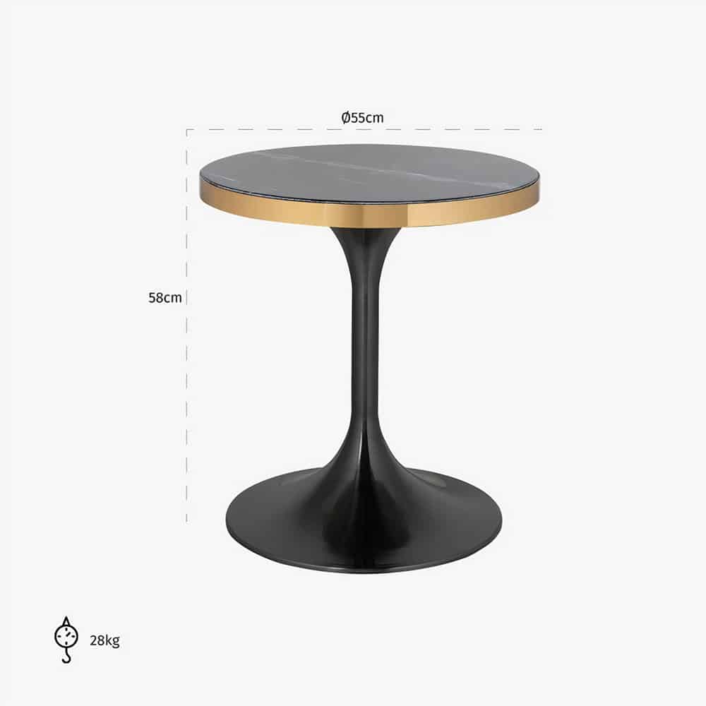 Bijzettafel Iroca 55Ø (Brushed Gold)