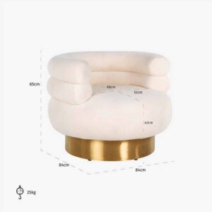 Draaifauteuil Fayah White teddy