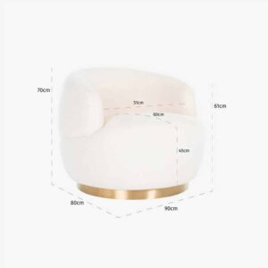 Draaifauteuil Teddy White teddy